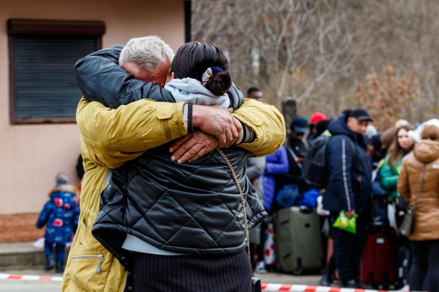 Ukrainian refugees in Slovakia borders 