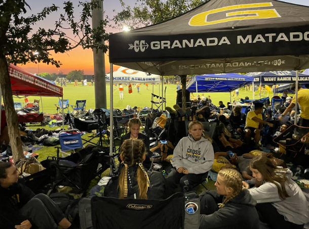 The Granada tent at the Woodbridge Invitational, where all of the athletes were resting before their races.