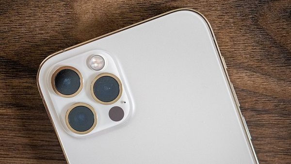Above view of the cameras on Apple iPhone 12 Pro