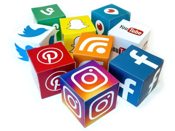 Block versions of various social media logos