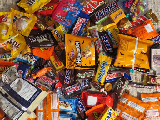 Mound of halloween candy
