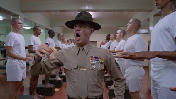 Vincent DOnofrio, R. Lee Ermey, Matthew Modine, and Arliss Howard in Full Metal Jacket (1987)
