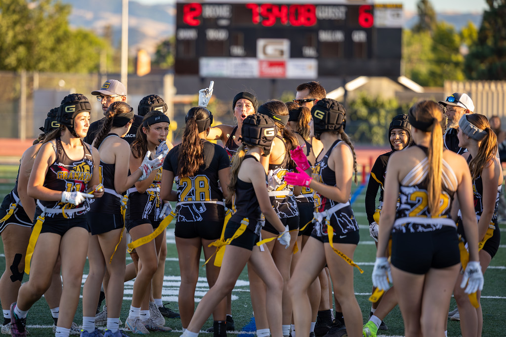 JV Girls Flag Football during a game against Amador Valley High School.