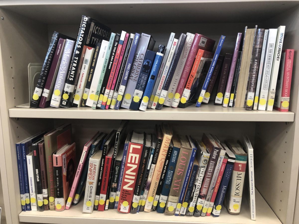 A shelf of history books available at Granada's library.